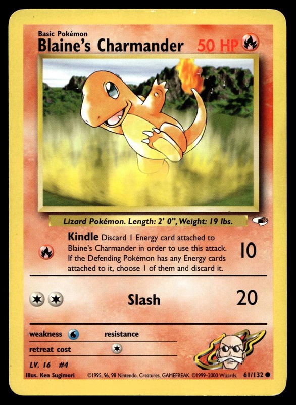 POKEMON BLAINE’S CHARMANDER GYM HEROES 61/132 C UNLIMITED HP