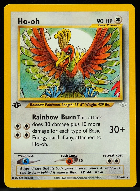 Ho-Oh #18/64 1st Ed. Neo Revelation NM Pokemon Card