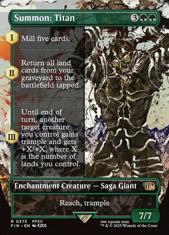 MTG Summon: Titan – Foil – Borderless NM-Mint Final Fantasy