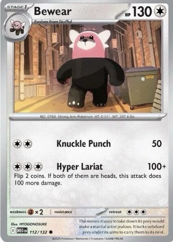 Bewear 112/132 Me01: Mega Evolution Reverse Holo