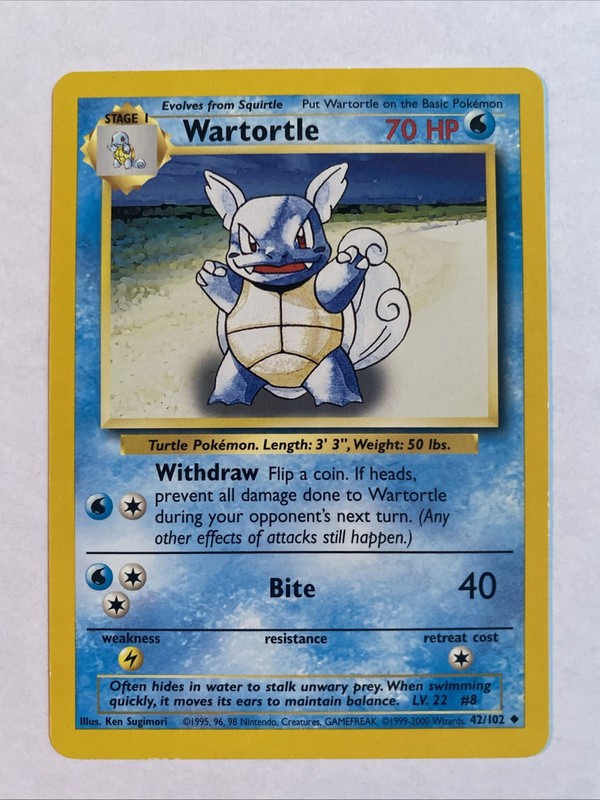 Wartortle 042/102 Base Set Regular