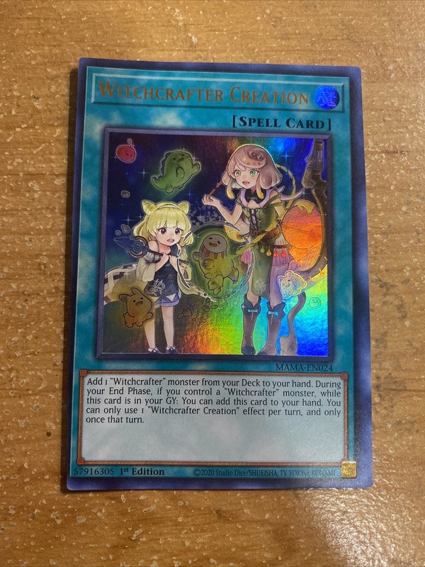 🔥 MISPRINT MISCUT OFF CENTERED Yugioh MAMA-EN024 Witchcrafter Creation