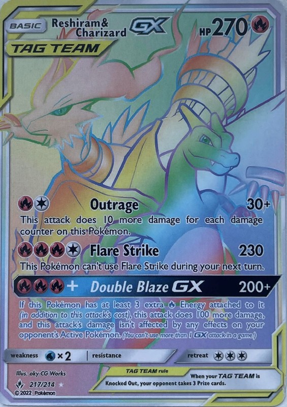Reshiram & Charizard GX (Secret) 217/214 Sm-Unbroken Bonds Holo