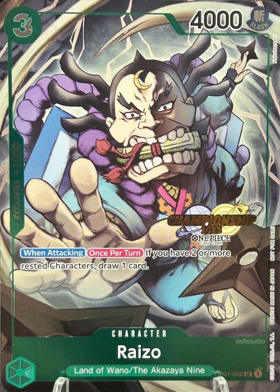 • Raizo • OP01-052 CS 2023 Event Pack Promo Full Art Foil Stamp One Piece TCG NM