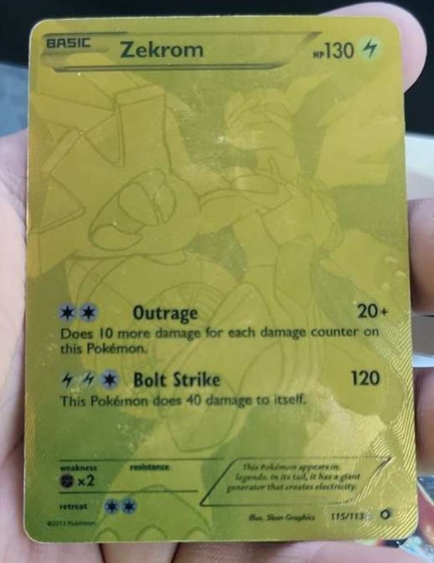The Pokémon Company Zekrom Full Art Secret Rare 115/113 LT Holo 130 HP