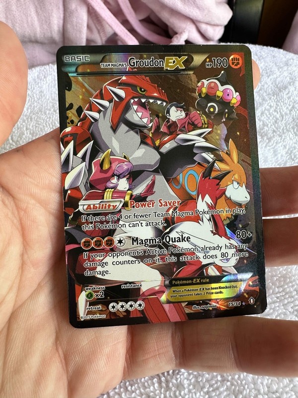 Pokémon TCG Team Magma’s Groudon EX Double Crisis 15/34 Full Art Holo LP