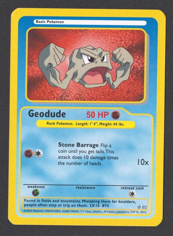 Pokemon Geodude Funskool India Pokemon Rare Vintage 2004