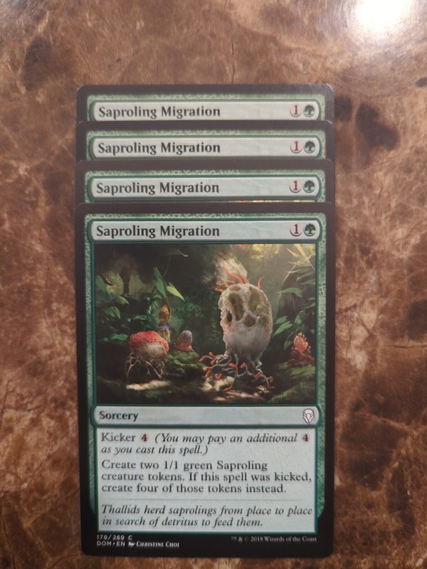 (4) Saproling Migration *PLAYSET* NM Dominaria Regular
