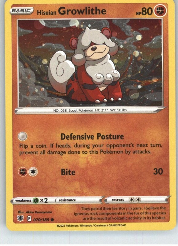 Hisuian Growlithe (Cosmos Holo) 70/189 Holo Promo Deck Exclusives Pokemon NM