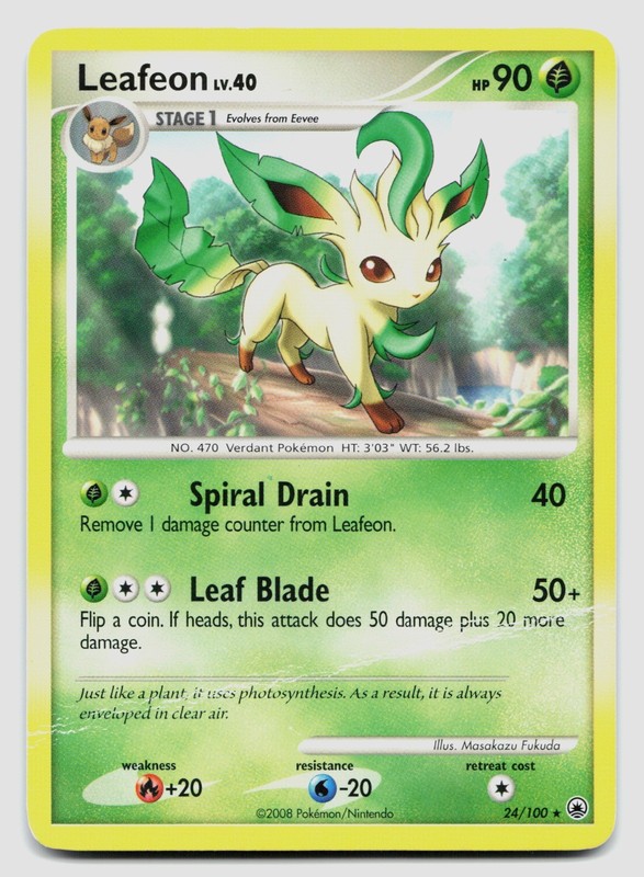 Pokemon Leafeon (24) Rare Majestic Dawn 24/100 HP