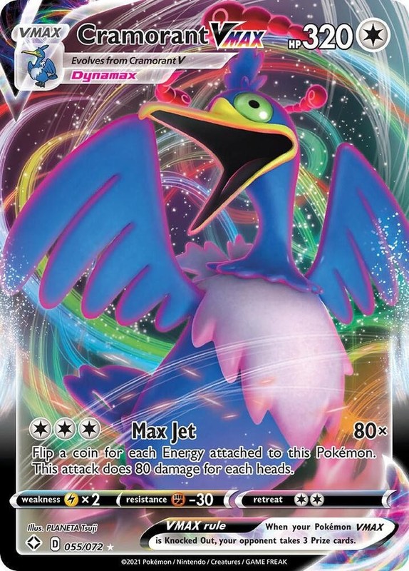 Pokemon Shining Fates Full Art Cramorant VMAX 055/072 – Near Mint (NM)