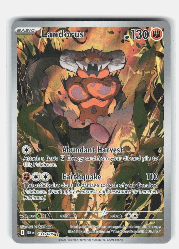 Landorus Holo Illustration Rare SV: Black Bolt 131/086 NM