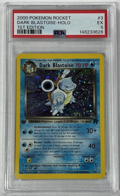 2000 Pokémon TCG Dark Blastoise 1st Edition Holo Team Rocket #3 PSA 5