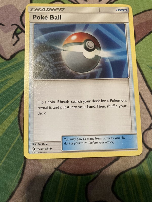 Pokémon TCG Poke Ball Uncommon Trainer Sun And Moon Base Set 125/149 Near Mint!