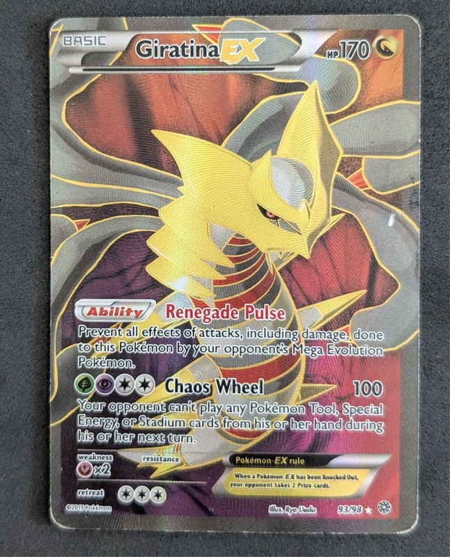 Pokémon Giratina-EX TCG Full Art Holo Ultra Rare Card Ancient Origins 93/98 LP