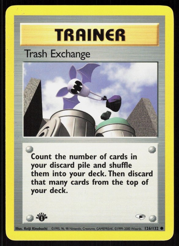 Trash Exchange 126/132 Common Gym Heroes Pokemon 1st Edition NM 01-08-136