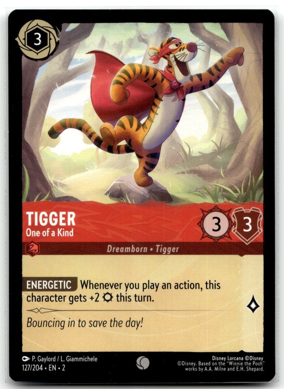 Tigger – One of a Kind Rise of the Floodborn 127/204 Common Lorcana TCG NM