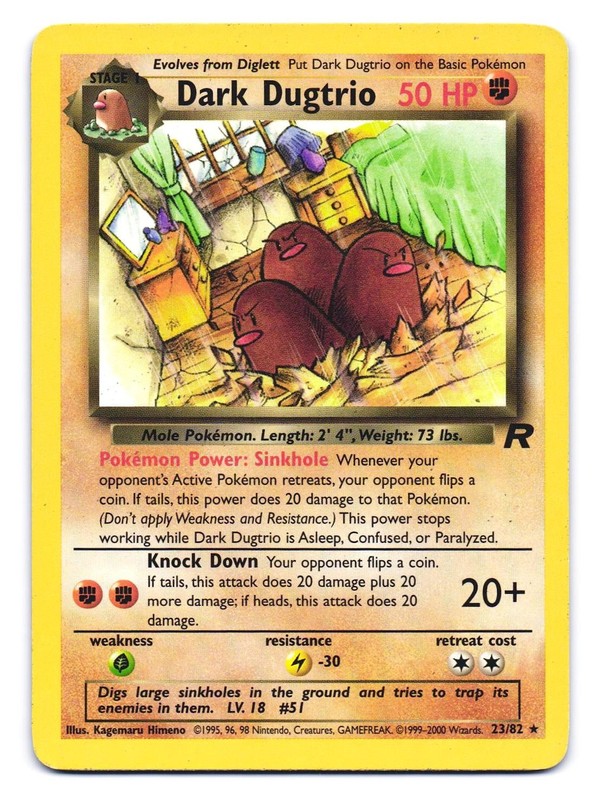 Dark Dugtrio 23/82 Rare Team Rocket Pokemon Unlimited MP