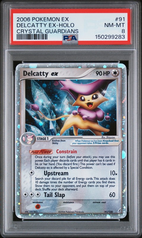 Delcatty Ex-Holo Crystal Guardians Pokemon Ex Crystal Guardians 91 PSA 8