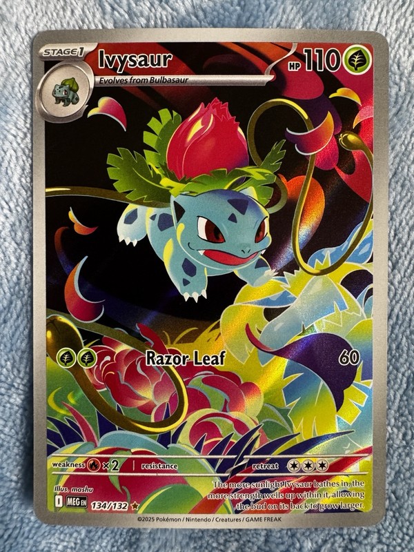 Pokemon Ivysaur Illustration Rare ME01: Mega Evolution 134/132 NM