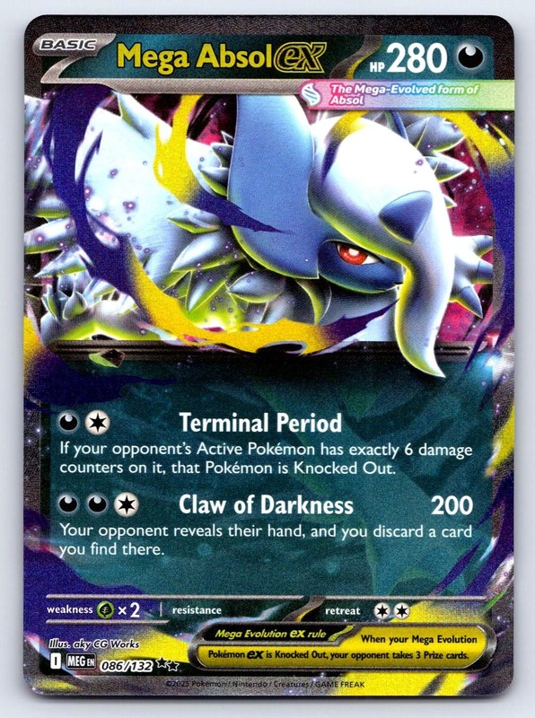 Mega Absol ex 086/132 Double Rare Mega Evolution Pokemon Near Mint