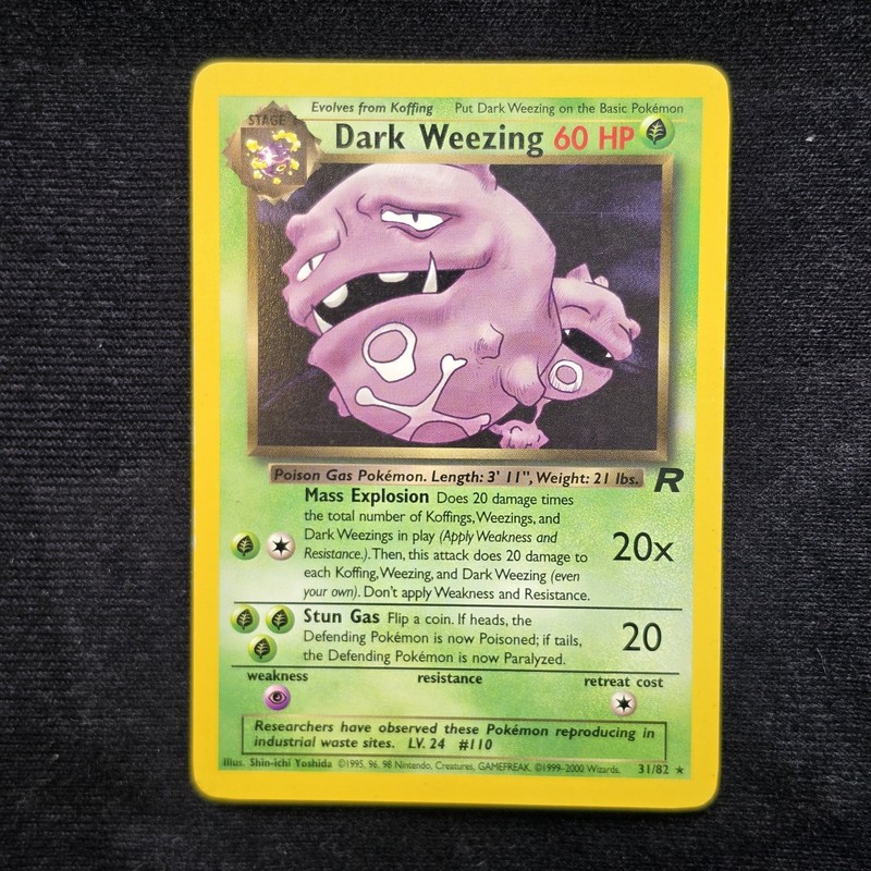 Dark Weezing 31/82 Pokemon TCG Team Rocket Rare Non Holo WOTC LP gallery