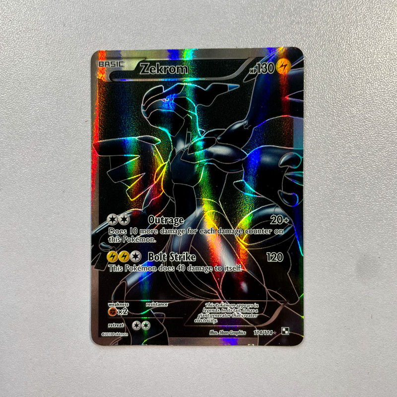 Pokemon TCG Zekrom Black & White 114/114 Full Art Ultra Rare Holo – LP