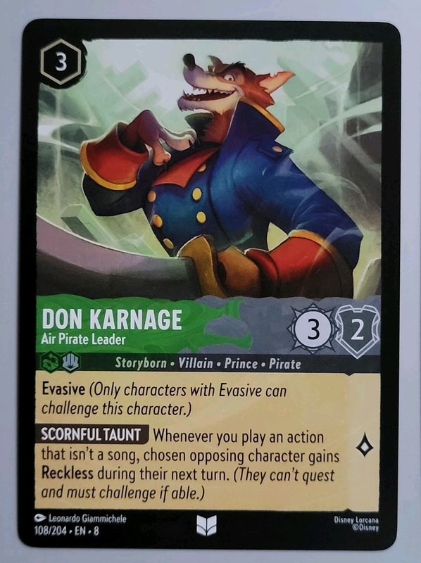 Disney Lorcana TCG – Reign Of Jafar: Don Karnage (108/204) – Uncommon – NM
