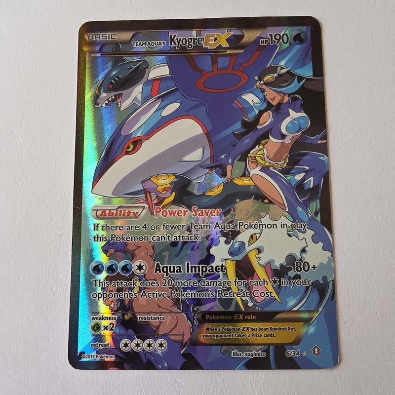 Team Aqua’s Kyogre EX 6/34 Double Crisis Holo (Moderately Played) FREE SHIPPING