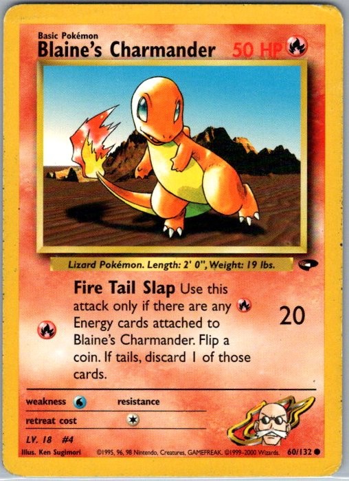 Blaine’s Charmander 060/132 Common Gym Challenge HP