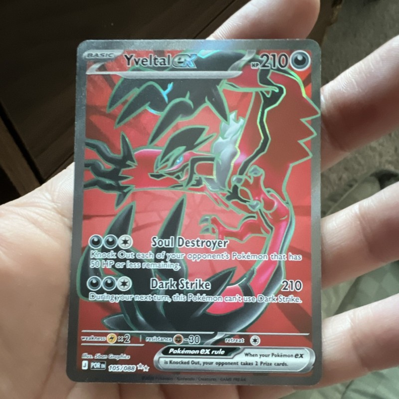 Pokémon TCG Yveltal EX Ultra Rare Full Art Foil XY 105/088 Basic 210 HP Card