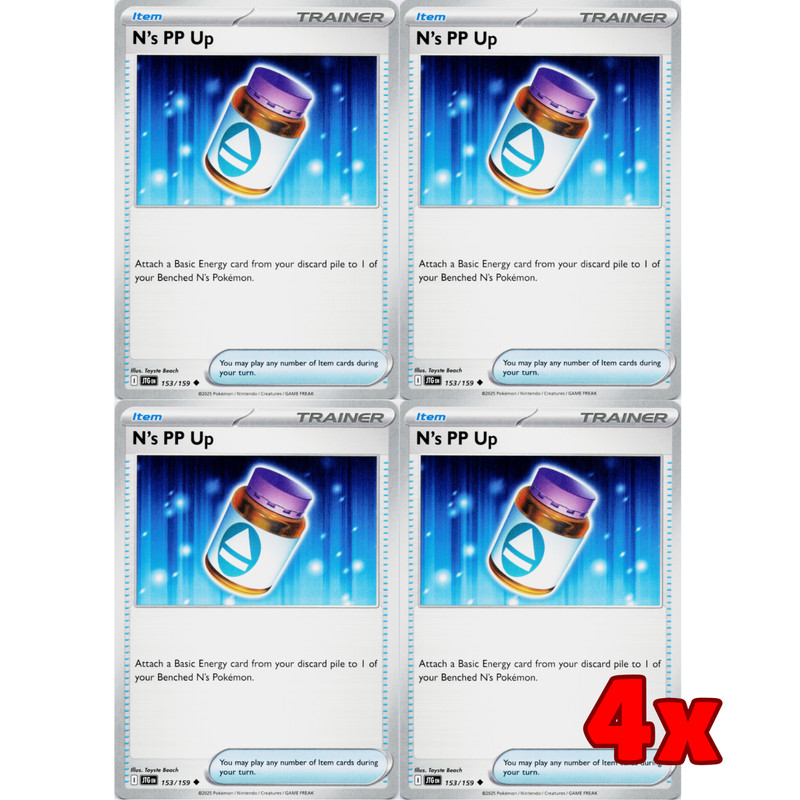 Pokémon TCG 4x N’s PP Up 153/159 Journey Together Playset NM