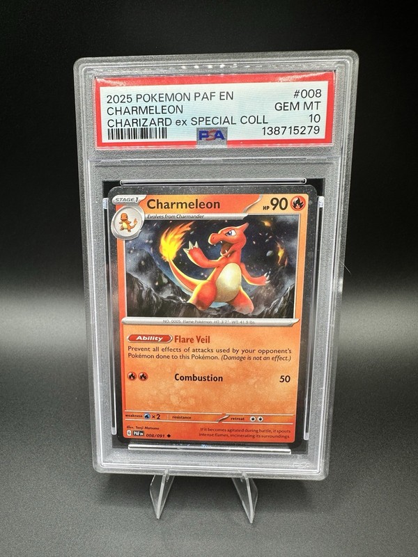Pokemon SV Paldean Fates Charmeleon 008/091 Holo PSA 10 EN (2025)