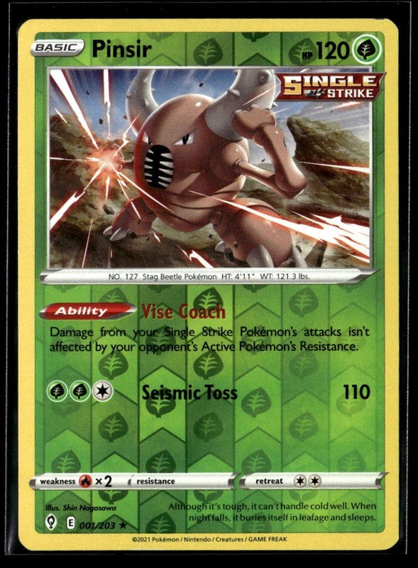Pinsir 001/203 Holo SWSH07: Evolving Skies NM EN-1295