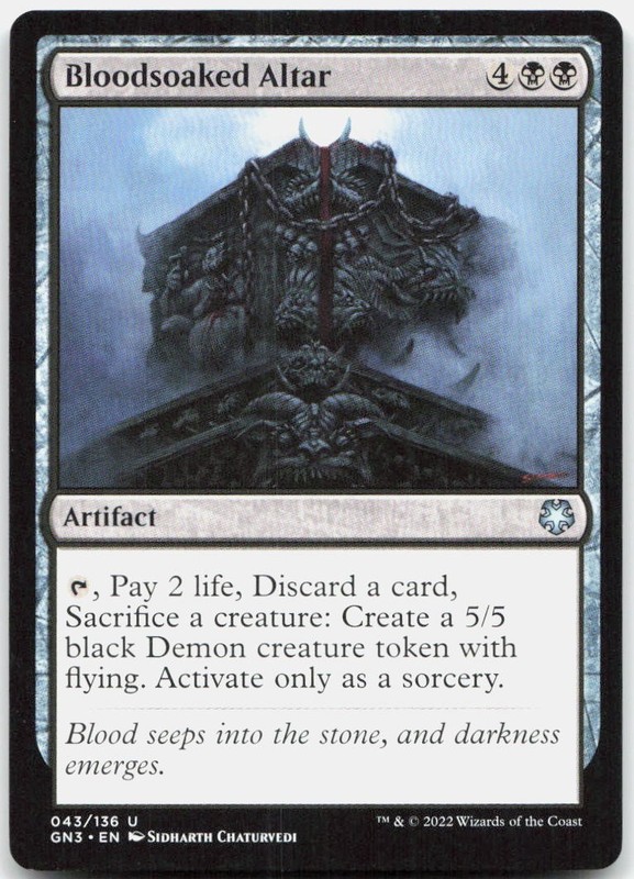 Bloodsoaked Altar U Magic Game Night: Free For All GN3 43 NM Sidharth Chaturvedi