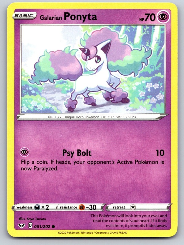 Galarian Ponyta 081/202 Swsh01: Sword & Shield Regular LP