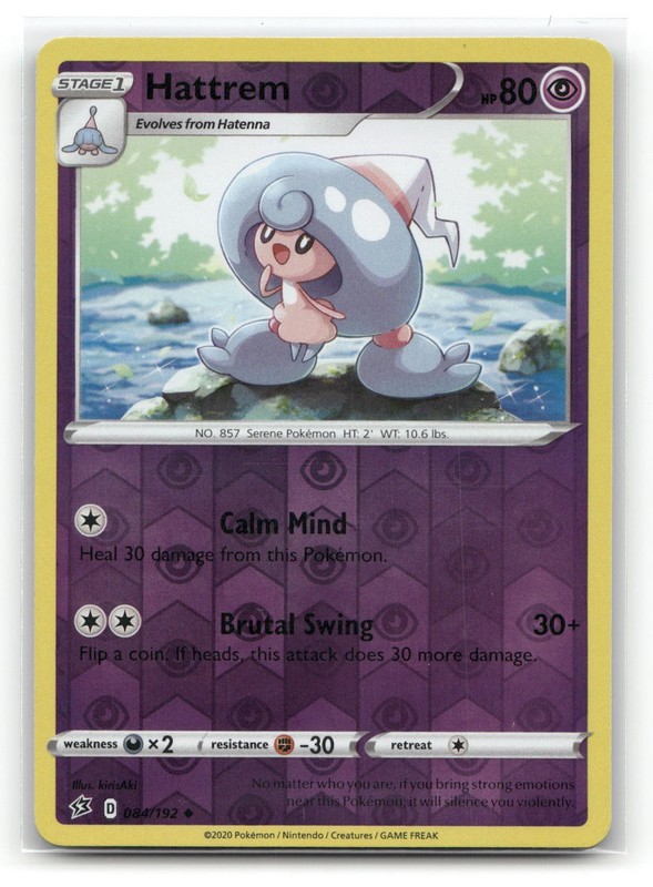 Hattrem Reverse Holo Uncommon Rebel Clash 084/192 Pokemon Near Mint