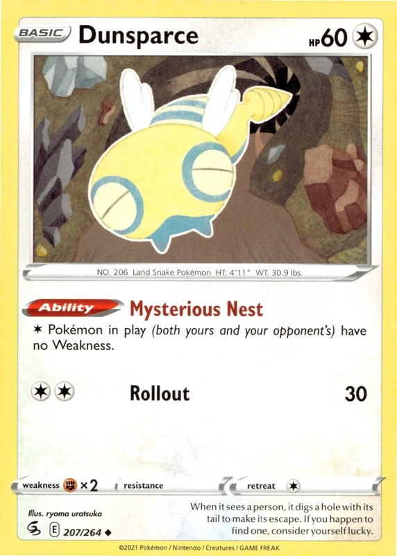 Dunsparce 207/264 SWSH08: Fusion Strike SWSH08 ryoma uratsuka