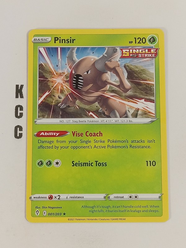 Pinsir 001/203 Regular Evolving Skies Pokemon TCG