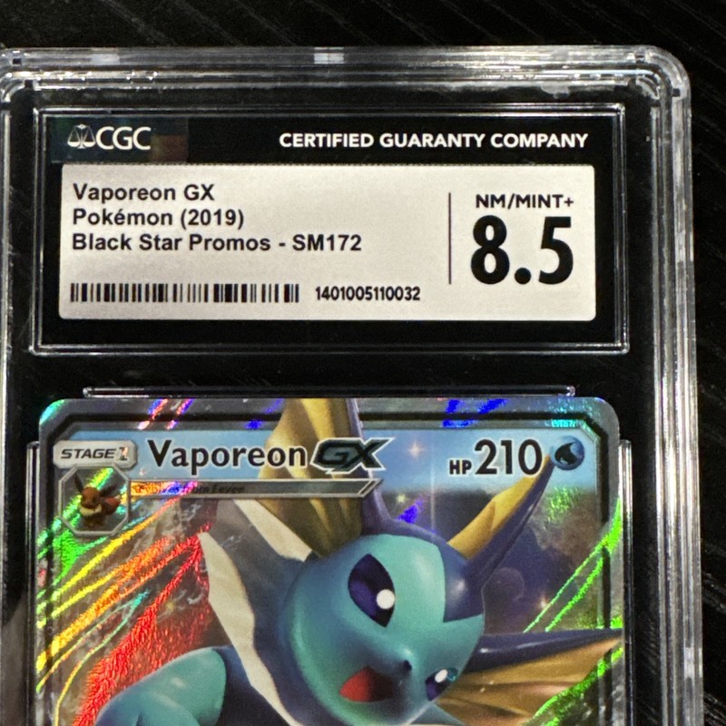 Vaporeon GX Pokémon (2019) Black Star Promos -SM172 Sm Holo - CGC NM/MINT+ 8.5 gallery