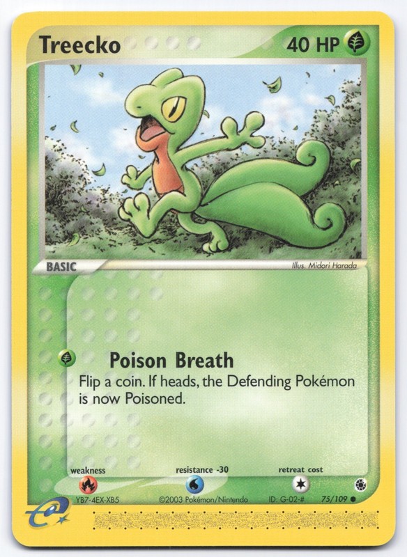 Treecko – 75/109 Ex Ruby & Sapphire Pokemon Card Non-Holo YB7-4EX-XB5