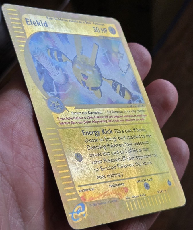 Elekid 9/147 Reverse Holo Aquapolis Pokémon Card 2002 WOTC - Damaged gallery