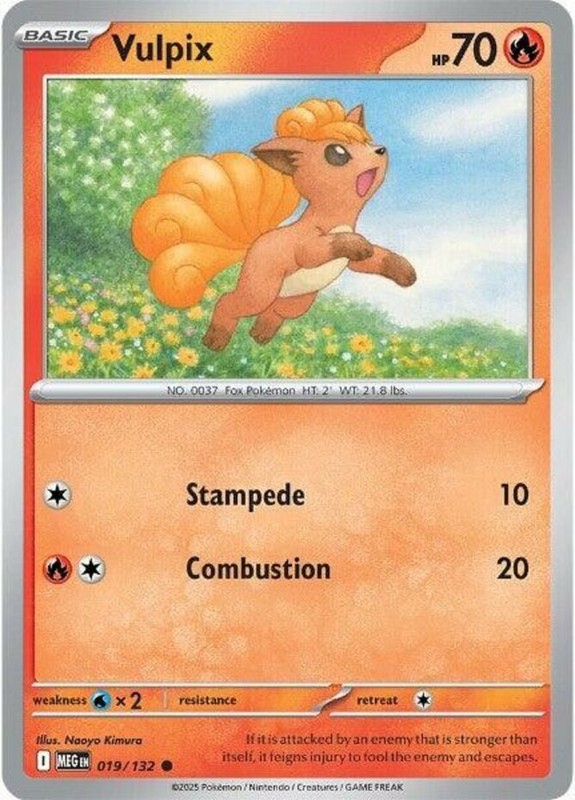 Vulpix – 019/132 – Common – Near Mint – Mega Evolution – Base Set