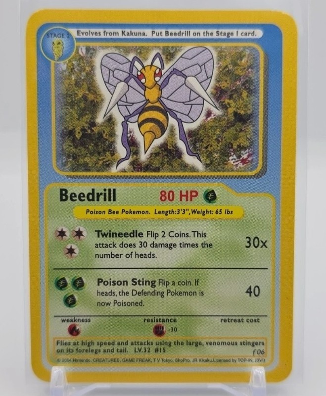 Pokemon Funskool Beedrill Card F06 – India 2004
