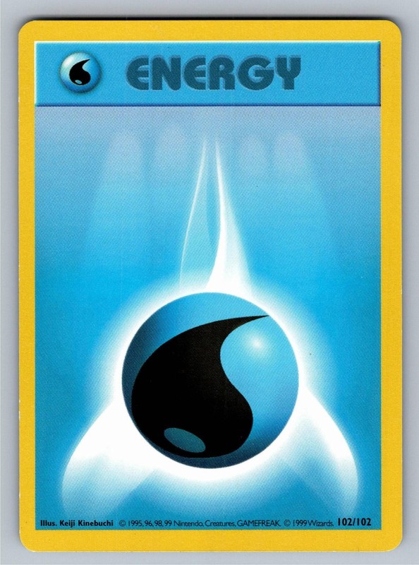 Water Energy 102/102 Common Base Set Shadowless Pokemon Unlimited Lightly Played