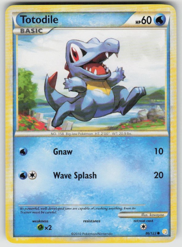 Totodile 86/123 Common HeartGold & SoulSilver Pokemon Moderately Played