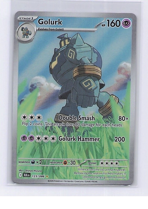 Golurk 123/086 Holo Illustration Rare Black Bolt Pokemon Lightly Played