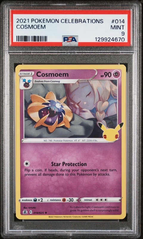 2021 POKEMON CELEBRATIONS #014 COSMOEM PSA 9 Mint