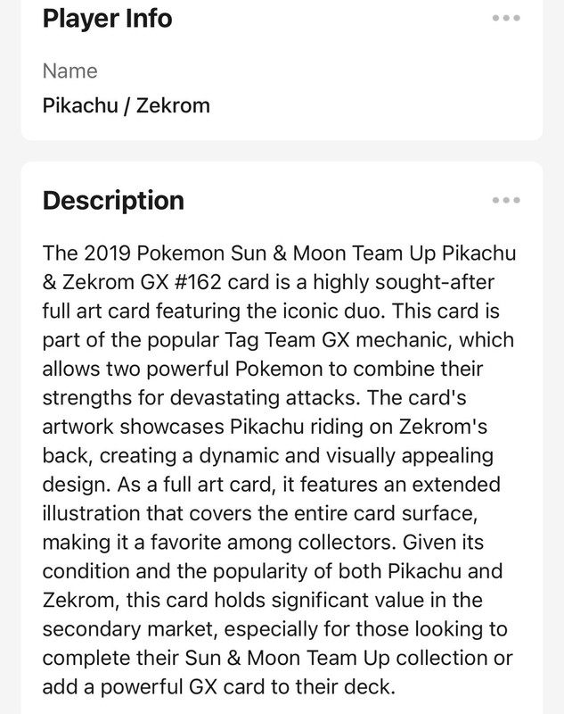 Pokémon Card Base Pikachu & Zekrom Gx Hp240 Tag Team Full Blitz Tag Bolt Gx gallery