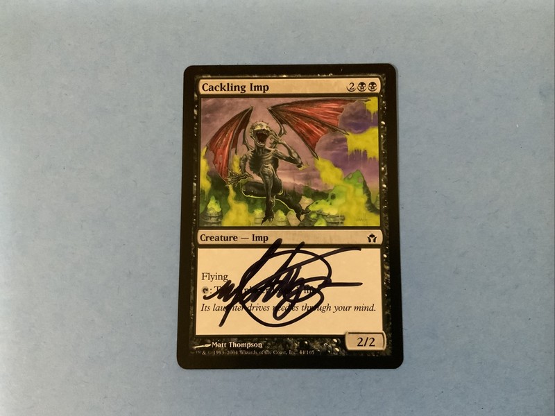 MTG Magic Cackling Imp Signed Sketched Proof x1 5th Dawn 5DN Matt Thompson